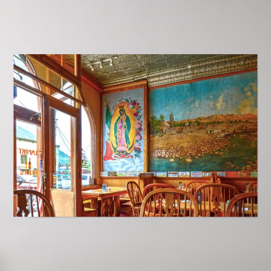 Poster Fresque de Notre-Dame de Guadalupe dans un restaur (Devant)