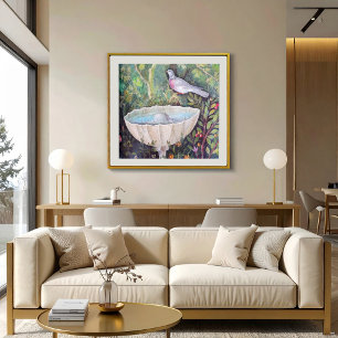 Poster Fresque de Pigeon et d'une Fontaine, Pompéi