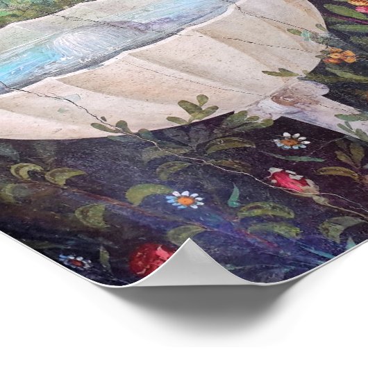 Poster Fresque de Pigeon et fontaine, Pompéi (Coin)