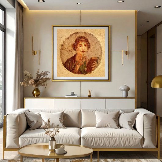 Poster Fresque de Sappho à Pompéi