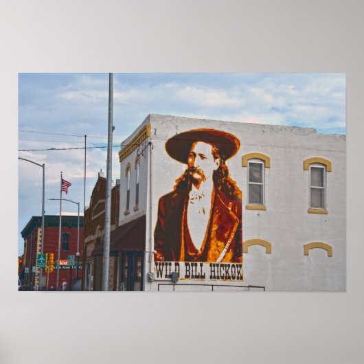 Poster Fresque de Wild Bill Hickok, Abilene, Kansas (Devant)