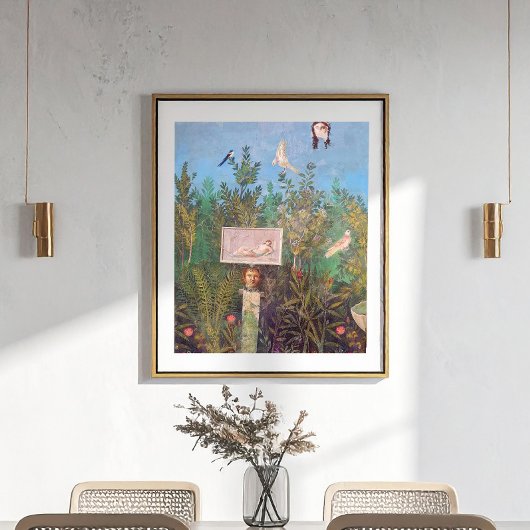 Poster Fresque d'une scène de jardin, Pompéi