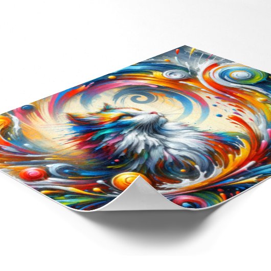 Poster fresque murale d'un chat (Coin)