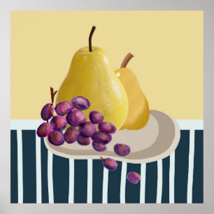 Poster Fresque Pear vie morte avec une torsion moderne
