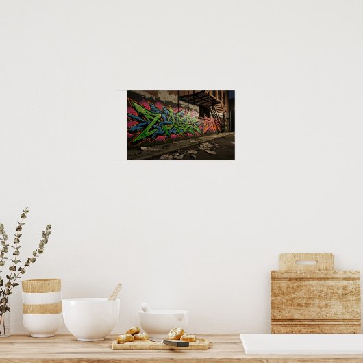 Poster Fresque Wildstyle Graffiti (Cuisine)