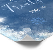 Poster Friandises de mariage flocon de neige bleu blanc d (Coin)