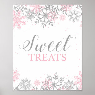 Poster Friandises roses et argentées de Winter Onederland