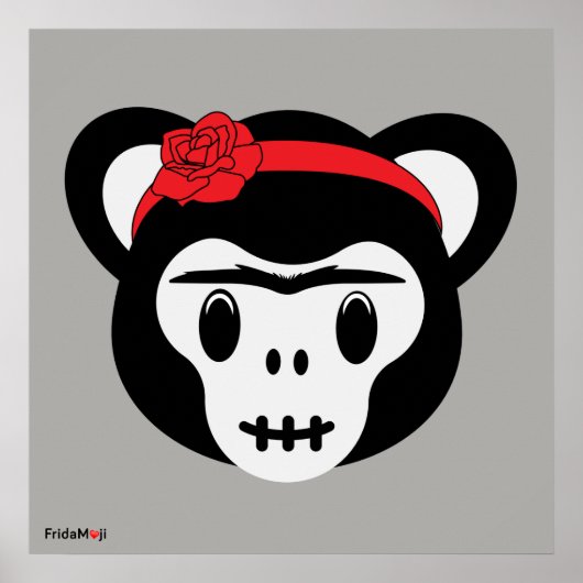 Poster Frida Kahlo | FridaMoji - Jour du singe mort (Devant)