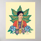 Poster Frida Kahlo Graphisme floral coloré (Devant)