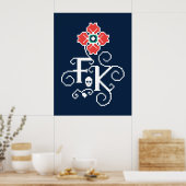 Poster Frida Kahlo | Hommage Floral (Cuisine)