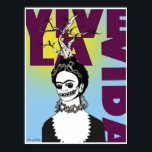Poster Frida Kahlo Pop Art Portrait<br><div class="desc">Frida Kahlo de Rivera was a Mexican Painter remembered for her intense and vibrant works. Her work has been celebrated in Mexico as emblematic of national and indigenous tradition,  and by feminists for its uncompromising depiction of the female experience and</div>