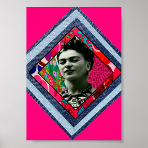 Poster Frida Kahlo Retro Denim Diamond