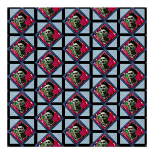 Poster Frida Kahlo Retro Pink Denim