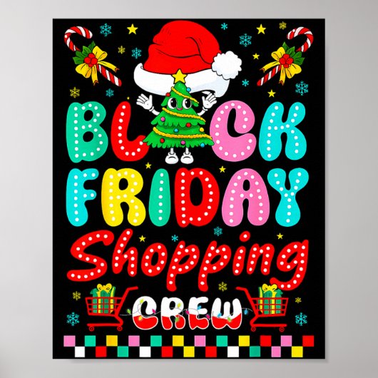 Poster Friday Shopng Crew Christmas Lights Black Shopng F (Devant)