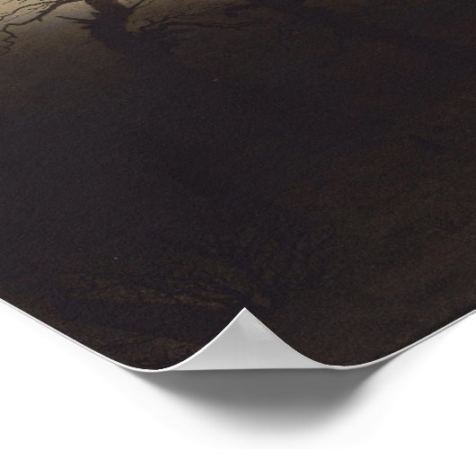 Poster Friedrich - Abbaye de la forêt de chênes (Coin)