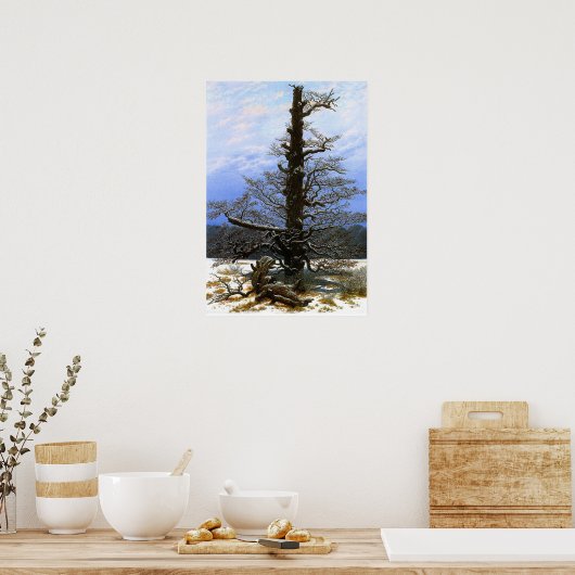 Poster Friedrich - Chêne Dans La Neige (Cuisine)