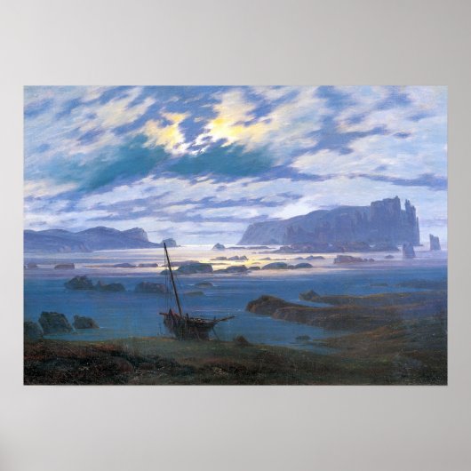 Poster Friedrich - Mer du Nord au clair de lune (Devant)