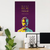 Poster Friedrich Nietzsche cite : Ce qui ne me tue pas (Bureau à domicile)