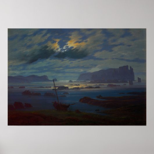 Poster Friedrich - Northern Sea In Moonlight (Devant)