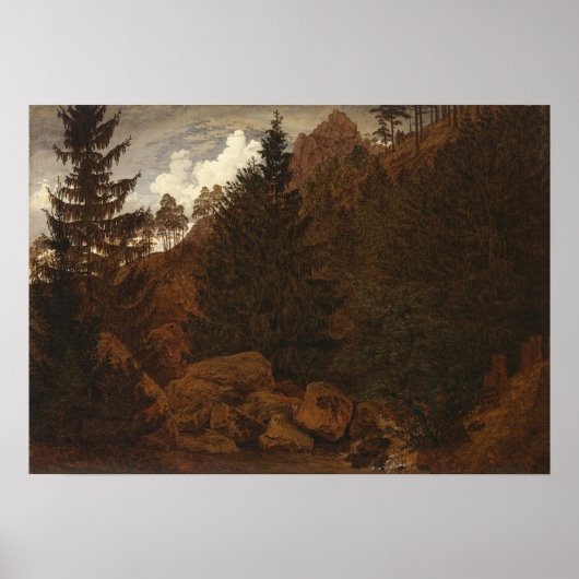Poster Friedrich - Pièce Rocheuse Dans Les Montagnes Harz (Devant)