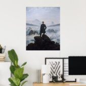 Poster Friedrich's Wanderer au-dessus de la mer de brouil (Bureau à domicile)