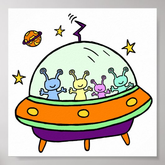 Poster Friendly Aliens (Devant)