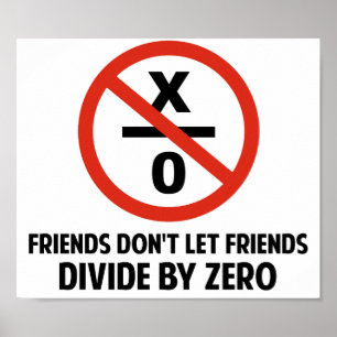 Poster Friends Don't Divide by Zero