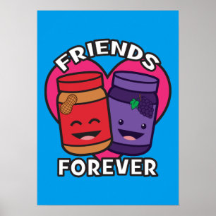Poster Friends Forever - Beurre D'Arachide Et Jelly Kawai