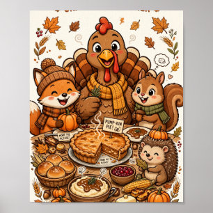 Poster Friendsgiving — Fête de la dinde Grateful Together