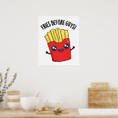 Poster Fries Avant Les Gars Drôle Fries Pun (Cuisine)