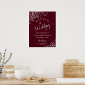 Poster Frills d'argent sur Bourgogne Elégant mariage Bien (Cuisine)