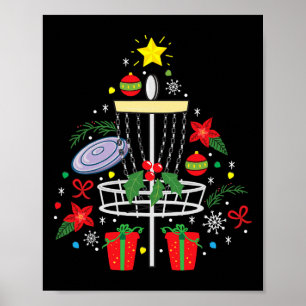 Poster Frisbee de Disc Golf Ornement de Noël Arbre Drôle