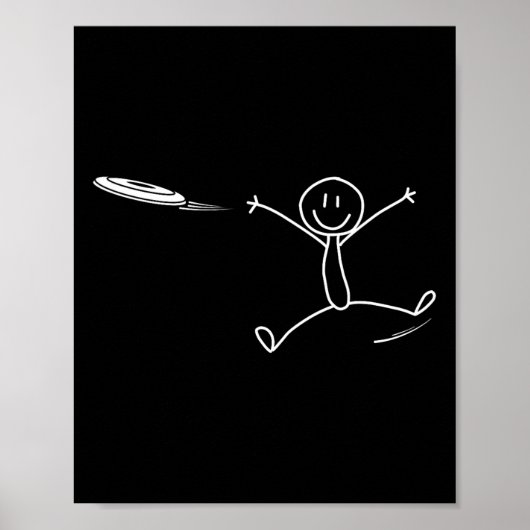 Poster Frisbee Stickman Disc Golf Funny Ultimate Frisbee  (Devant)