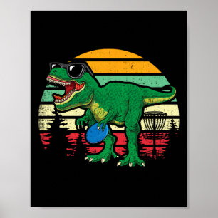 Poster Frisbees Dino Mignon T Rex Dinosaure Enfants Garço