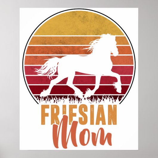 Poster Frison- Mère Frison- Pour amateur de cheval Frison (Devant)