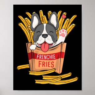 Poster Frites - Bouledogue français Fast Food Frites Amou