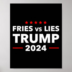 Poster Frites contre mensonges Trump 2024 Frites français