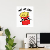 Poster Frites Et Brille Blagues Nourriture Drôle (Bureau à domicile)