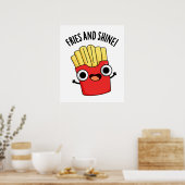 Poster Frites Et Brille Blagues Nourriture Drôle (Cuisine)