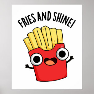 Poster Frites Et Brille Blagues Nourriture Drôle 