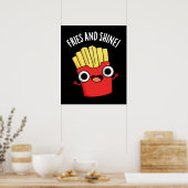 Poster Frites Et Brille Blagues Nourriture Drôle Fond Som (Cuisine)