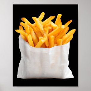 Poster Frites frites drôle de costume de nourriture d'Hal