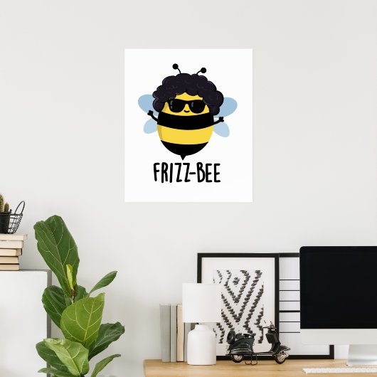 Poster Frizz-Bee Funny Afro Bee Pun (Bureau à domicile)