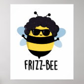 Poster Frizz-Bee Funny Afro Bee Pun (Devant)