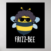 Poster Frizz-Bee Funny Afro Bee Pun Dark BG (Devant)