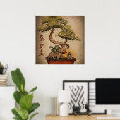 Poster Frog Bonsai Tree Art Design | Cadeau idéal (Bureau à domicile)