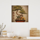 Poster Frog Bonsai Tree Art Design | Cadeau idéal (Cuisine)