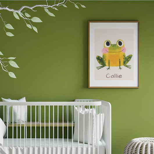 Poster Frog Nursery Name Wall Art Print