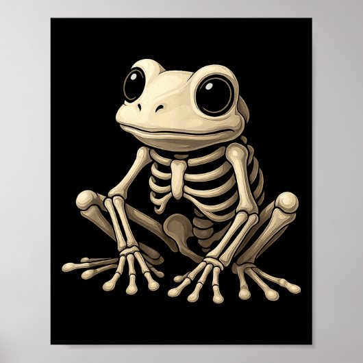 Poster Frog Skeleton Halloween Funny Frog Lover Men Women (Devant)