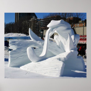 Poster Frog Snow Sculpture, Québec, Canada